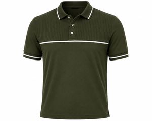 T-shirt pour homme en jersey tricoté respirant bleu clair à manches courtes, avec logo frontal, couleur unie, design décontracté, bordure blanche, ODM - Product Image 5