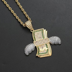 Collar con Colgante de Oro Estilo Hip Hop, con Diamantes en Forma de Dólar, Regalo de Aniversario - Product Image 1