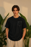 T-shirt pour homme en coton et fibre de bambou, surdimensionné, marron, avec broderie sur le devant, de qualité supérieure OEM |   T-shirt décontracté streetwear respirant et épais |