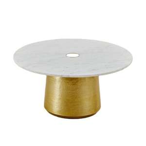 Mesa de Centro Pequeña con Base Redonda de Metal Martillado, Acabado Antiguo de Alta Calidad para Hogar u Hoteles, Mesa de Centro Decorativa - Product Image 5