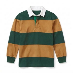 Maillot de rugby personnalisé vintage traditionnel respirant en polyester/coton avec blocs de couleur, logo personnalisé, col rond, coupe classique - Product Image 1