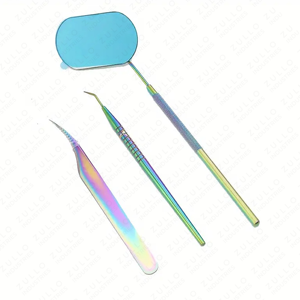 3 Piece Titanium Eyelash Mirror & Tweezers Set High Quality Grafting <b>Tools</b> for Precision Eyelash Extension Applications - Product Image 6