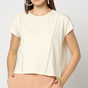 Camisetas de Lona Bordadas Personalizadas para Mujer, Fabricante OEM, Diseño de Puntadas, Transpirables, Ecológicas, para Marcas de Ropa, Pedidos al por Mayor - Product Image 1