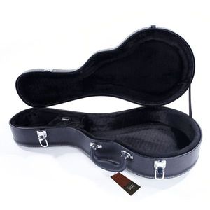 F Style Microgroove Pattern Leather Wood Mandolin Case Black Micro Instrument Bags and Protection Model 15658038 - Product Image 5
