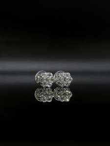 Cluster Lab Grown Diamond <b>Stud</b> Solitaire Flower Earrings D Color VVS1 10k 14k 18k Solid Gold Plated Men's Earrings Wholesale - Product Image 4