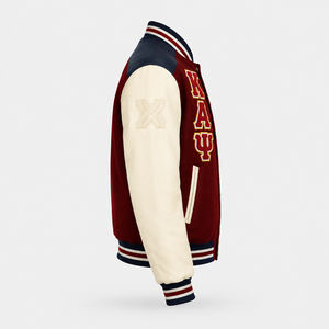 Custom Heavyweight Wool Melton Leather Sleeve Varsity Jacket <b>Mens</b> Heritage Streetwear Outerwear OEM Manufacturer - Product Image 3