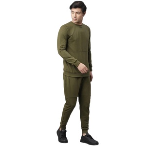 Ensemble de survêtement pour homme à col roulé en fibre de bambou 100% respirant, veste et pantalon de jogging, décontracté, pour le sport en plein air, la course à pied, vêtements de sport modernes - Product Image 4