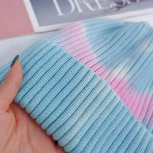 Bonnet d'hiver tendance tie-dye, style vintage, bonnet tricoté ample tie-dye, casquette tie-dye à motif - Product Image 3