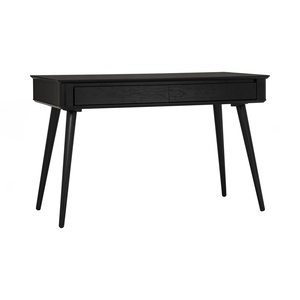 Functional Black <b>Working</b> <b>Desk</b> with 2 Drawers Storage Modern Study Table for Student Bedroom and Home Office Setup - Product Image 1