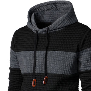 Mens <b>Waffle</b> Fleece Hoodie Thermal Textured Pullover Sweatshirt Warm Casual Relaxed Fit Hooded Top - Product Image 6