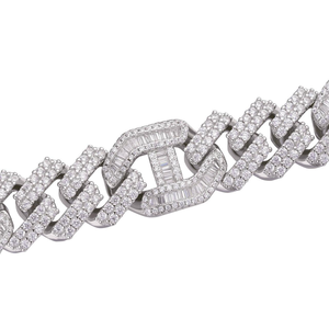 Luxury Iced Cuban Link Chain <b>Necklace</b> 925 Silver Diamond Curb Chain Bold <b>Statement</b> Jewelry For Men And Women Premium Fashion - Product Image 3