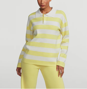 Polo de rugby vintage personnalisé pour femme, rayures cousues, blocs de couleur, polo de sport contrastant, grande taille pour femme - Product Image 2