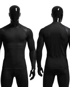 T-shirt de course à manches longues anti-UV écologique pour homme, vêtements de sport respirants en tissu mesh pour l'extérieur - Product Image 1