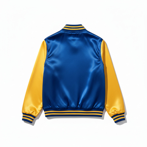 <b>Men</b> Satin Windbreaker <b>Jacket</b> <b>Lightweight</b> Zip Front <b>Casual</b> Outerwear Smooth Finish Breathable Fashion Streetwear Bomber Wholesale - Product Image 2