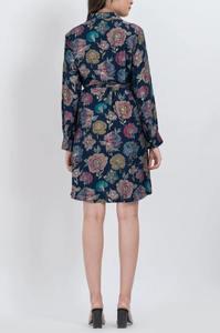 Vestido Camisero Elegante de Verano para Mujer, Ecológico, con Cinturón, Estampado Floral, Tejido 100% Algodón, Corte en A, Cintura Elástica - Product Image 3