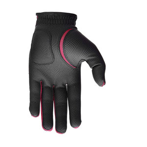 Guantes de golf negros y rojos de cuero PU antideslizantes con cierre de gancho y bucle para deportes unisex - Product Image 4