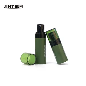 High Quality 30ml 50ml 100ml PET Mouth Mist Spray Bottle Custom Matte Green Perfume Travel Bottle with Black Mist spray Pump