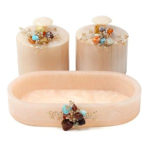 Modern Style Resin storage jars with tray Cylinder containers for wedding Dry fruits storage containers Jewelry storage Box - Product Image 4