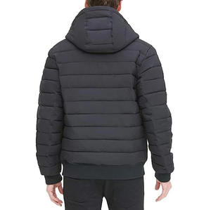 Veste d'automne matelassée et rembourrée pour homme, haute qualité, à capuche, personnalisée, chaude et épaisse, pour l'extérieur, avec empiècements contrastants sur le devant - Product Image 4