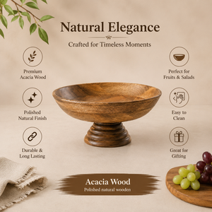 Tazón para Ensalada de Frutas de Madera de Acacia Premium, Hecho a Mano, Tazón de Madera Natural para Servir, Pulido, Decorativo para Mesa de Cocina o Comedor, Regalo - Product Image 5