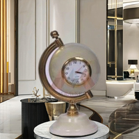 Horloge globe de luxe 2027, couleur personnalisée, support artisanal, matériau organique poli, mouvement à quartz étanche, décoration d'intérieur