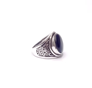 Anillo de Ónix Elegante Hecho a Mano por Artesanos, Plata 925 Antideslustre, Anillos Solitarios Finos Tallados, Precio al por Mayor - Product Image 3