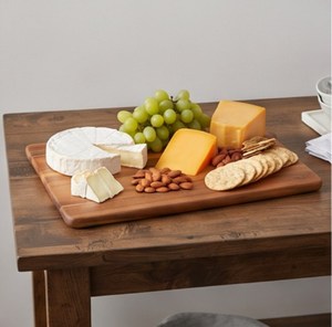 Planche à découper rectangulaire élégante en bois brun naturel, bords arrondis lisses - Product Image 4