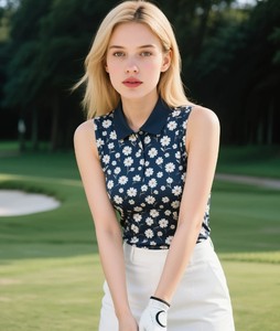Chemises de golf pour femmes en tissu Oxford tricoté personnalisé par sublimation, nouveau design, séchage rapide, extensible dans les quatre sens - Product Image 5