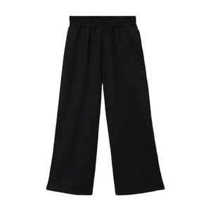 Pantalones de Punto Negros para Mujer, Corte Recto, Cintura Elástica, Transpirables, Cómodos, Casuales, con Bolsillos Italianos, para Uso Diario - Product Image 1