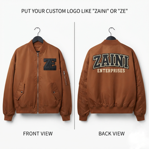 Chaqueta Bomber Premium de Poliéster/Nylon de 260 GSM, Color Oliva, Resistente al Viento, con Capucha, Unisex, para Invierno, con Bordado Personalizado OEM/ODM y Ribete de Piel - Product Image 1