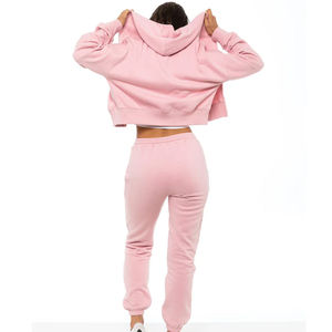 Proveedor OEM, Conjunto Deportivo de Dos Piezas con Capucha para Mujer, Ecológico, Transpirable, Ligero, de Poliéster/Algodón, para Fitness, Gimnasio y Entrenamiento - Product Image 6