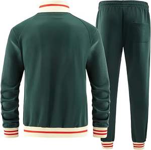 Ensemble de survêtement à capuche et fermeture éclair sur le devant, style tendance, en molleton French Terry, respirant, pour l'hiver, décontracté et personnalisable - Product Image 6