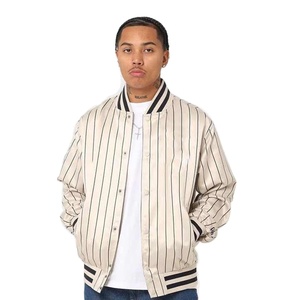 OEM Custom High Quality Men's Winter Satin Classic Varsity Letterman Baseball Jacket <b>Stand</b> Collar Front Side Pockets High Street - Product Image 1