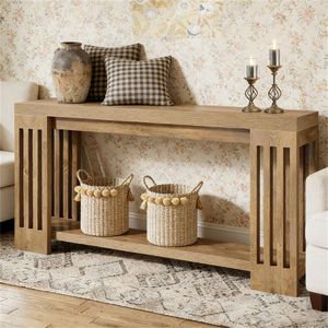 Consolle Principale in Stile Rustico Classico con Tavolino da Divano e Scrivania con Spazio di Archiviazione - Product Image 2