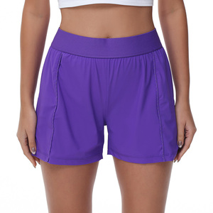 กางเกงขาสั้นโยคะเอวสูงผ้ายืดสำหรับผู้หญิง ใส่สบาย แห้งเร็ว ระบายเหงื่อได้ดี เหมาะสำหรับออกกำลังกาย วิ่ง และเล่นกีฬา - Product Image 4