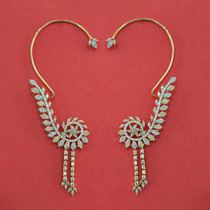 Artificial Jewellery Wholesalers in India American Diamond Earcuf With Carat Plating Rhodium Plating 444656 - Product Image 1