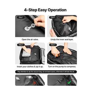 Sac à dos de voyage extensible de 80 L avec fermeture sous vide, approuvé par la TSA, résistant à l'eau, noir, bagage à main pour affaires - Product Image 4