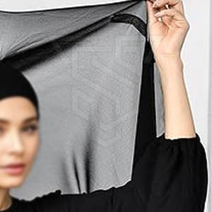 Hijab noir long uni décontracté pour femmes, vêtements traditionnels de Dubaï, vêtements islamiques, hijab en taille adulte - Product Image 6