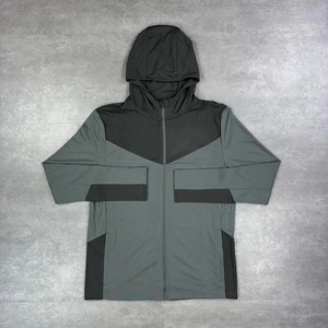 Ensemble de survêtements de sport pour femmes 2026 en gros, coupe-vent deux pièces avec fermeture éclair, logo imprimé et brodé, doublure en maille unie - Product Image 3