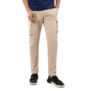 Pantalon de jogging cargo noir léger en toile à séchage rapide avec cordon de serrage pour hommes, coupe ajustée, idéal pour la gym et le sport – Vente en gros OEM - Product Image 3
