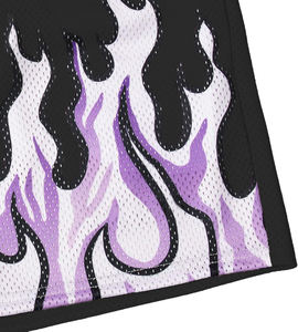 Pantalones Cortos Deportivos de Malla con Estampado de Llamas para Hombre, Transpirables, de Secado Rápido, con Cordón Ajustable, Ropa Deportiva Personalizada para Equipos - Product Image 4