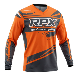 เสื้อเจอร์ซีย์มอเตอร์ครอส RPX แบบสั่งพิมพ์ลายแบบ Sublimation แขนยาว สีส้มดำ แห้งเร็ว สำหรับผู้ชาย เสื้อแข่งออฟโรด เสื้อเจอร์ซีย์มอเตอร์ครอส - Product Image 1