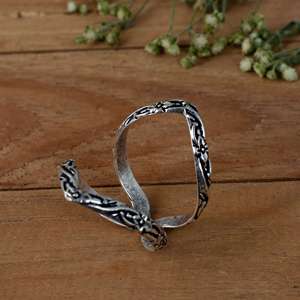 SHYAM JEWELRS Luxury 925 Sterling Silver Floral Arthritis Splint <b>Ring</b>-V Shape <b>Adjustable</b> Swan Neck Support for PIP/DIP Joint - Product Image 4