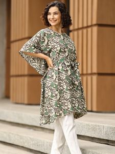 High Quality Designer Cotton Printed <b>Kaftan</b> <b>Summer</b> Daily Wear Regular Fit Washable Three Quarter Sleeve Best Price - Product Image 6