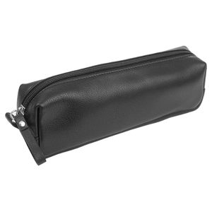 Estuche Cuadrado de Cuero para Lápices, Multiusos, con Cierre, Organizador Negro para la Escuela, Oficina y Viajes - Product Image 2