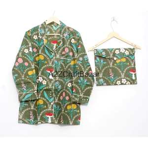 Ensemble de pyjama en coton à manches longues très vendu - Vêtements de nuit en coton, pyjama d'été bohème pour femmes et vêtements de détente, cadeau - Product Image 2