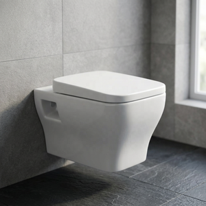 Crystal Design Wall Hung Toilet <b>Ceramic</b> WC <b>Pan</b> Top Grade Water Closet With Soft Close Seat Cover Set - Product Image 5