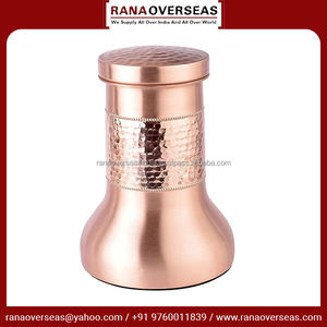 Vaso de agua de cobre puro de calidad superior de estilo clásico, tarro de noche con acabado de lujo y diseño martillado a un precio asequible - Product Image 3