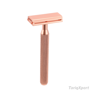 Rasoir de sécurité professionnel à double tranchant avec lame en acier inoxydable, manche en métal noir réutilisable - Product Image 2