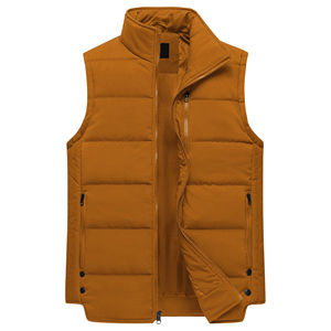 <b>Mens</b> Lightweight Padded Bomber <b>vest</b> Warm Sleeveless Zipper Stand Waterproof Soft Insulated Outerwear Casual Winter Wear <b>Black</b> - Product Image 5